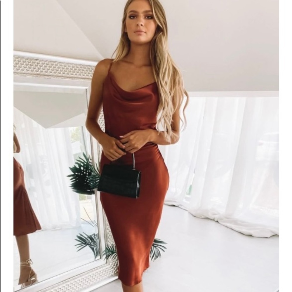 Burnt Orange Slip Dress